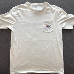 Vineyard Vines White Short Sleeve Tee with Whale Logo